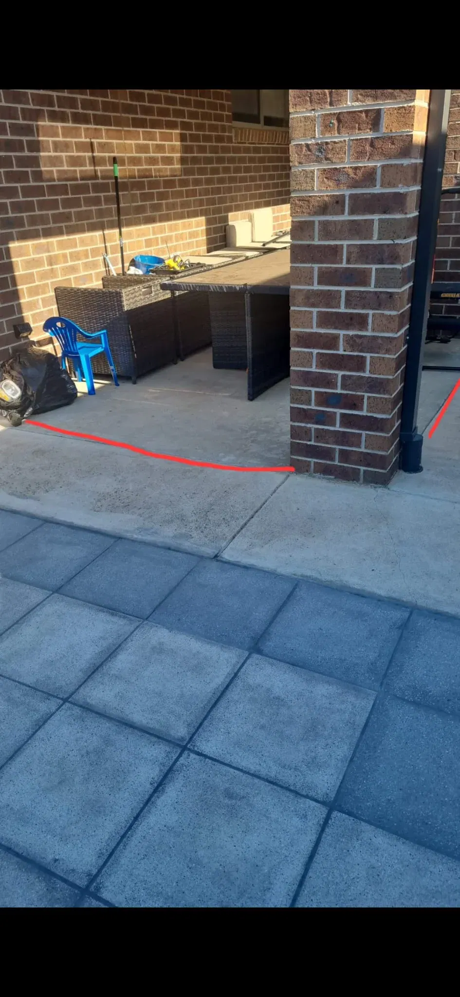 Composite deck tiles laid over concrete