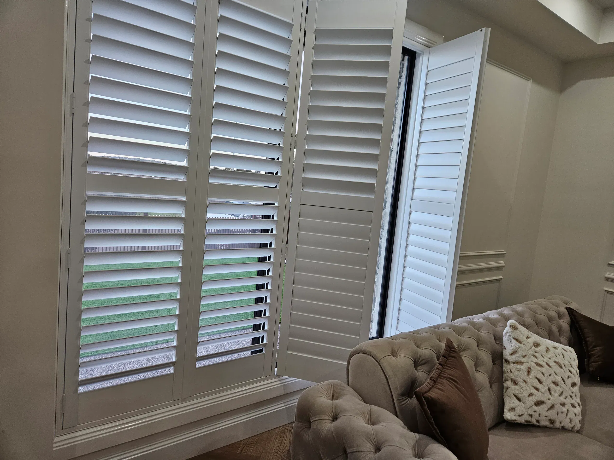 Custom plantation shutters fitted throughout the home