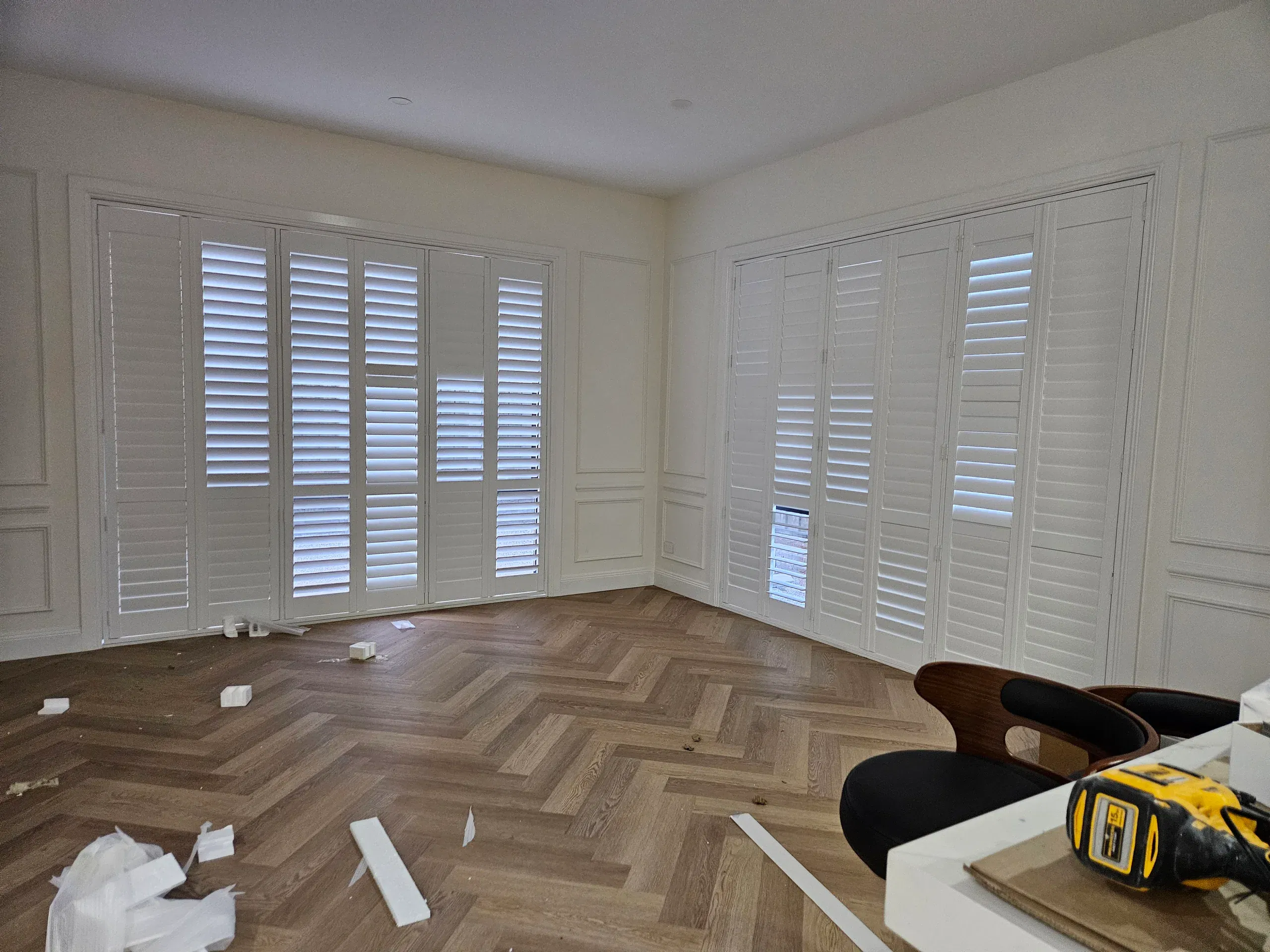 Custom plantation shutters fitted throughout the home